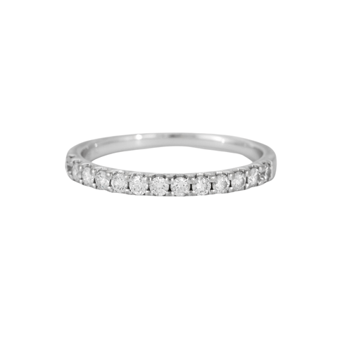Bague 55 Demi-alliance Diamants Or Blanc 58 Facettes DV0339-2