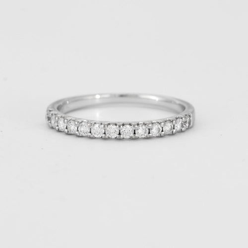 Bague 55 Demi-alliance Diamants Or Blanc 58 Facettes DV0339-2