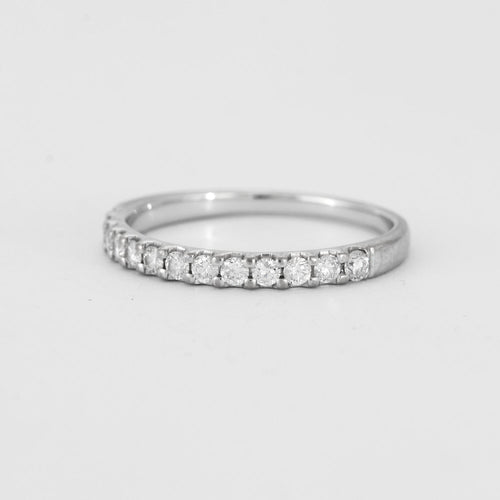 Bague 55 Demi-alliance Diamants Or Blanc 58 Facettes DV0339-2