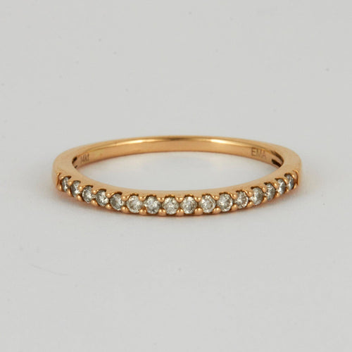 Bague 56 Demi-alliance Diamants Or Jaune 58 Facettes DV0315-7