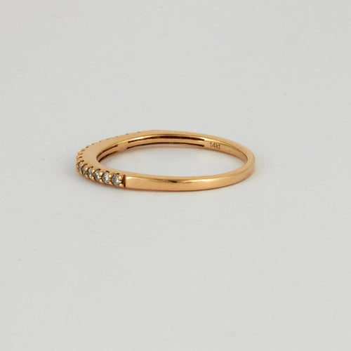 Bague 56 Demi-alliance Diamants Or Jaune 58 Facettes DV0315-7