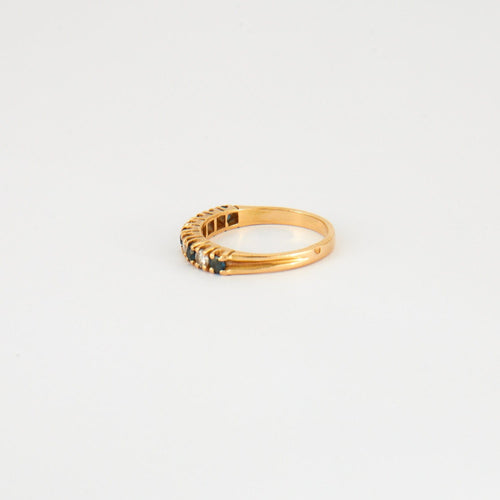 Bague DV0260-5 Demie alliance diamants et saphirs 58 Facettes DV0260-5