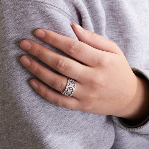 Bague 53 DIDIER GUERIN - Bague "Diamants de Rosée" en or gris 58 Facettes DV0313-1