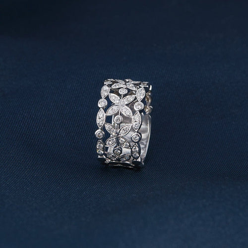 Bague 53 DIDIER GUERIN - Bague "Diamants de Rosée" en or gris 58 Facettes DV0313-1