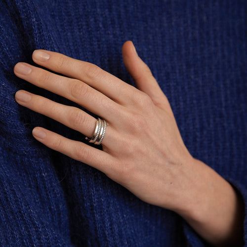 Bague 50 DINH VAN - Bague Duo Spirale Or gris Diamants 58 Facettes DV0009-1