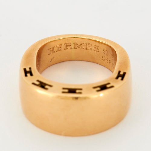 Bague 52 HERMES - Bague Clarté Jonc Or Jaune 58 Facettes DV0344-2