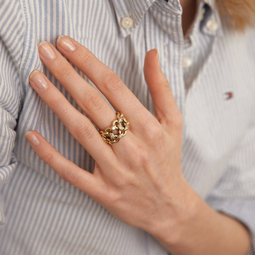 Bague 49 HERMES- Bague souple Or jaune Diamants 58 Facettes DV0139-1