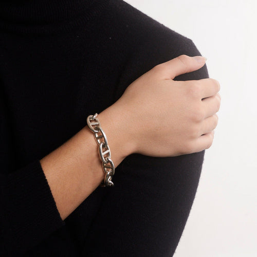 Bracelet HERMES- Bracelet Chaîne d'Ancre TGM 58 Facettes DV0365-16