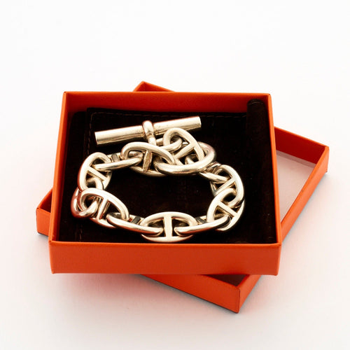 Bracelet HERMES- Bracelet Chaîne d'Ancre TGM 58 Facettes DV0365-16