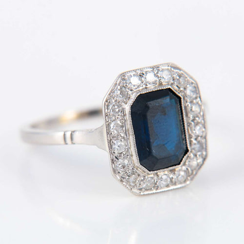 Bague 55 Bague Saphir Diamants Platine 58 Facettes 1