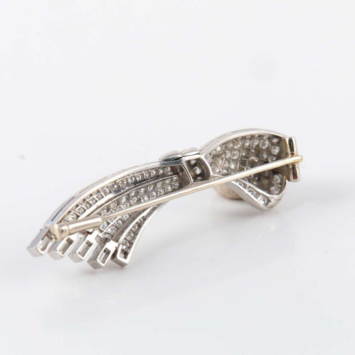 Broche Broche Noeud Platine Diamants 58 Facettes 1