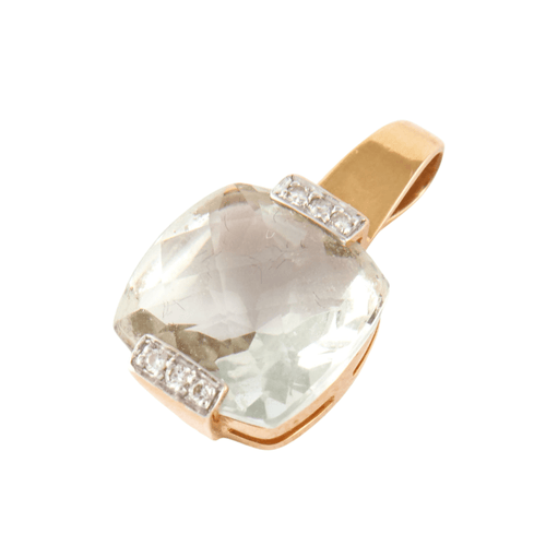 Pendentif Pendentif Prasiolite Diamants 58 Facettes DV0033-1