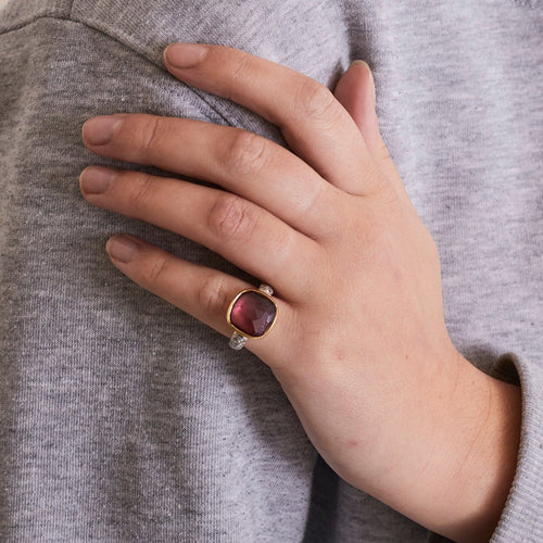 Bague 48 POMELLATO - Bague SHERAZADE Grenat Diamants 58 Facettes DV0343-13