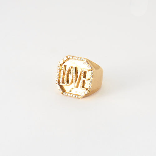 Bague 53 SHAY - Bague Chevalière Love Diamants 58 Facettes DV0183-2