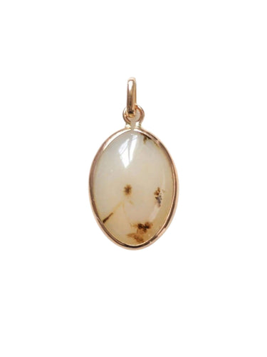 Pendentif Pendentif vintage or rose et agate dendritique 58 Facettes