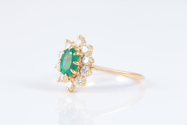 Bague 57 Bague Marguerite Emeraude Diamants 58 Facettes 1