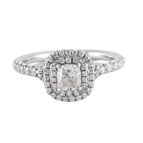 Bague 50 TIFFANY & CO - Bague Soleste Diamant taille coussin 58 Facettes DV0194-1