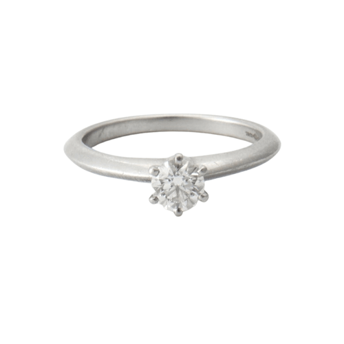 Bague 51 TIFFANY & CO- Bague solitaire en platine 58 Facettes DV0246-1
