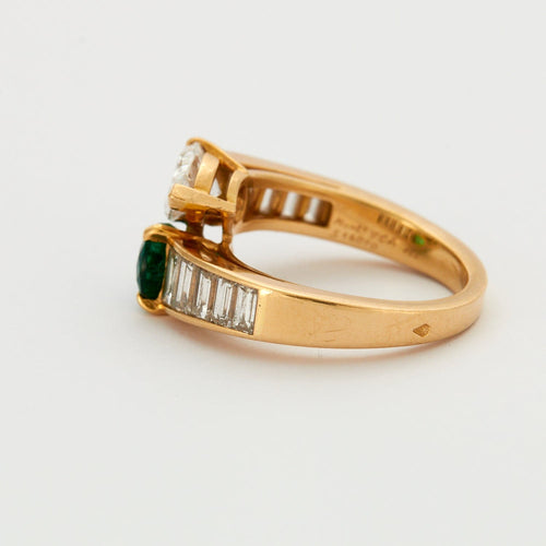 Bague 52 Van Cleef & Arpels - Bague Toi & Moi Diamants Emeraude 58 Facettes DV0373-1
