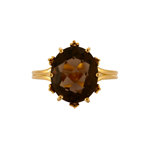 Bague 54 Bague Quartz Fumé Or Jaune 58 Facettes DV0222-32