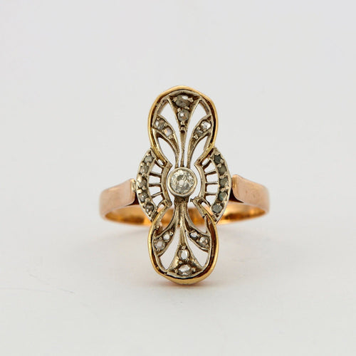 Bague 56 Bague Bicolore Motif Polylobé Diamants 58 Facettes DV0222-31