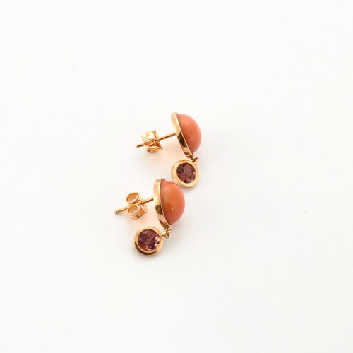 Boucles d'oreilles Boucles D'oreilles Corail Tourmaline Rose 58 Facettes DV0222-23