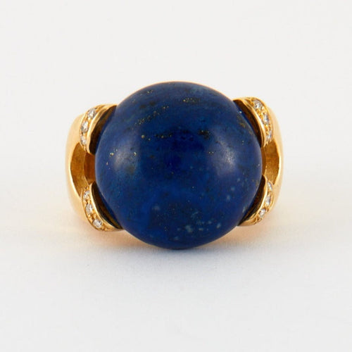 Bague 53 Bague Lapis Lazuli et Diamants 58 Facettes DV0222-4