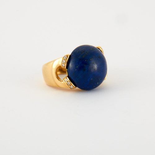 Bague 53 Bague Lapis Lazuli et Diamants 58 Facettes DV0222-4