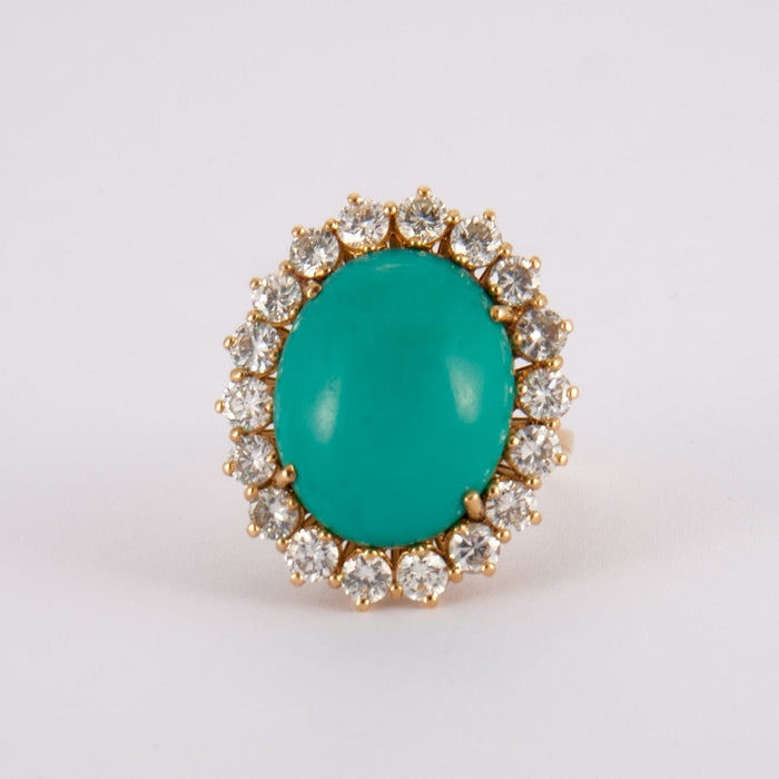 Bague 56 Bague Marguerite turquoise, diamants 58 Facettes