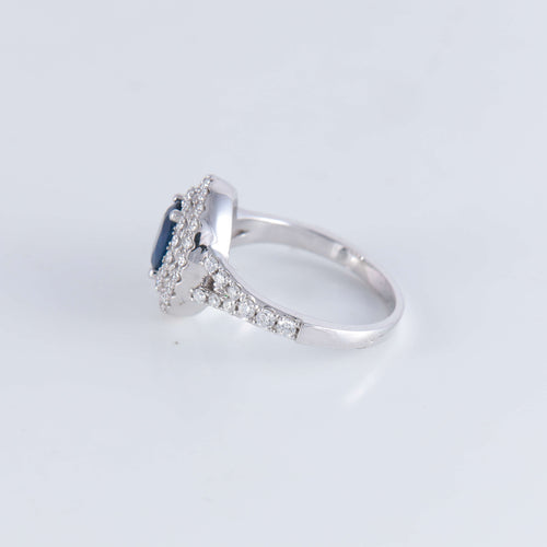 Bague 53 Bague style Marguerite Saphir Diamants 58 Facettes 1