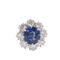 Bague 56 Bague marguerite en saphir de Ceylan et diamants 58 Facettes 32271