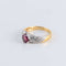 Bague 53 Bague bicolore Rubis et pavage Diamants 58 Facettes FM77