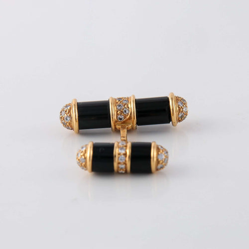 Boutons de manchette Boutons de manchette Onyx Diamants 58 Facettes 1