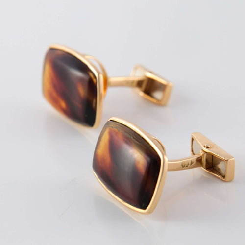 Boutons de manchette Boutons de manchette Ecaille de tortue 58 Facettes 1