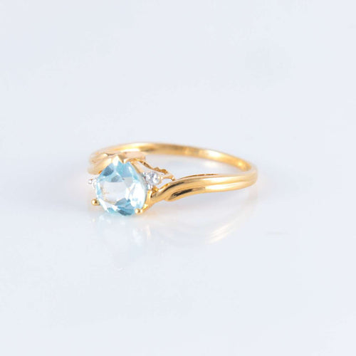 Bague 49 Bague Coeur aigue-marine 58 Facettes JE220