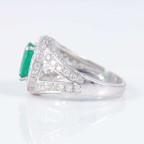 Bague Bague Jonc Emeraude Diamants 58 Facettes