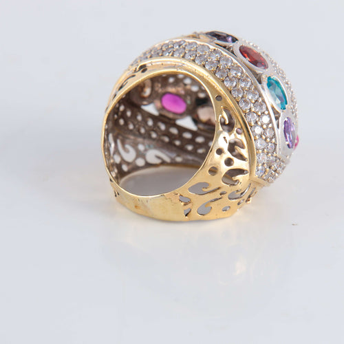Bague 51 Bague Boule Pavage Diamants et pierres fines 58 Facettes FM96