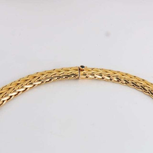 Collier Collier Or jaune poli et texturé 58 Facettes 1