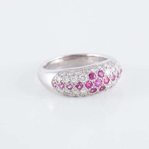 Bague Bague Jonc Saphirs roses Diamants 58 Facettes 1
