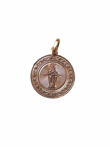 Pendentif Médaille ancienne Vierge Marie en or rose 58 Facettes