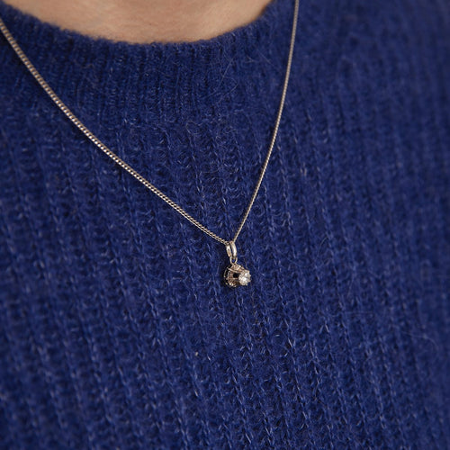 Collier Longueur : 46 cm / Blanc/Gris / Or 750 Collier Diamant de 0.42 carat 58 Facettes 210165R