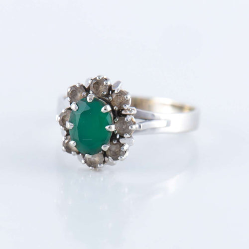 Bague 58 Bague Marguerite pierre verte 58 Facettes 144