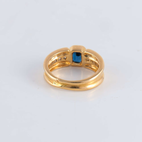 Bague 48 Bague Saphir épaulé de Diamants 58 Facettes FM80