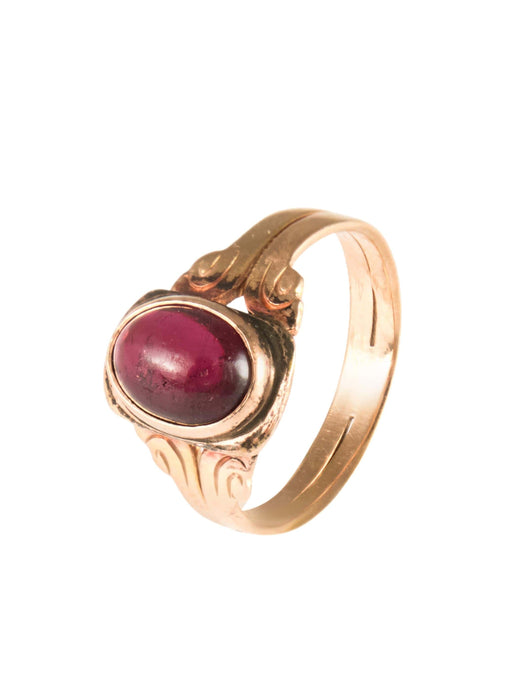 Bague 52 Bague or rose grenat cabochon 58 Facettes B9953