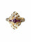Bague de fiançailles vintage rubis entourage diamants sur or jaune 58 Facettes