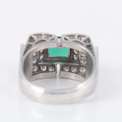 Bague Bague Tank Emeraude Diamants 58 Facettes 1