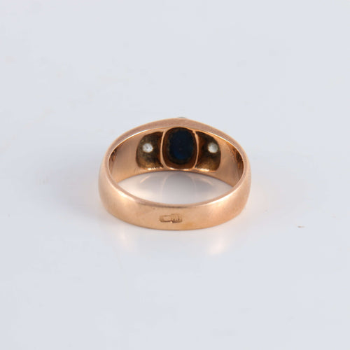 Bague 56 Bague Jonc Saphir cabochon Diamants 58 Facettes FM120