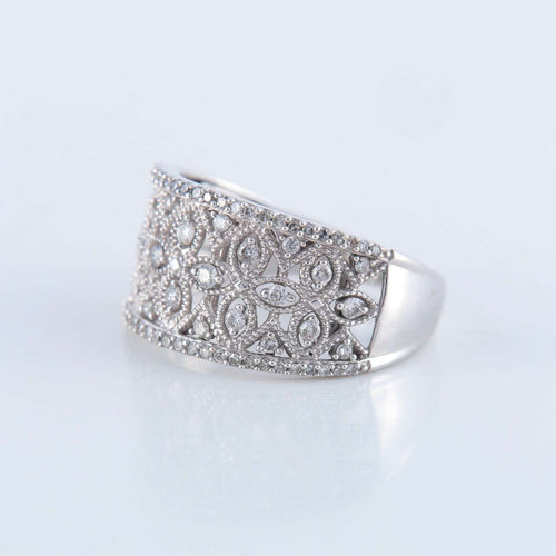 Bague 55.5 Bague Bandeau Diamants 58 Facettes 129