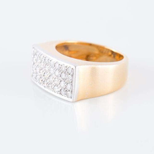 Bague Bague Chevalière pavage Diamants 58 Facettes 1