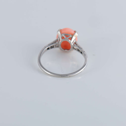 Bague 54 Bague Corail peau d'ange Diamants 58 Facettes 1